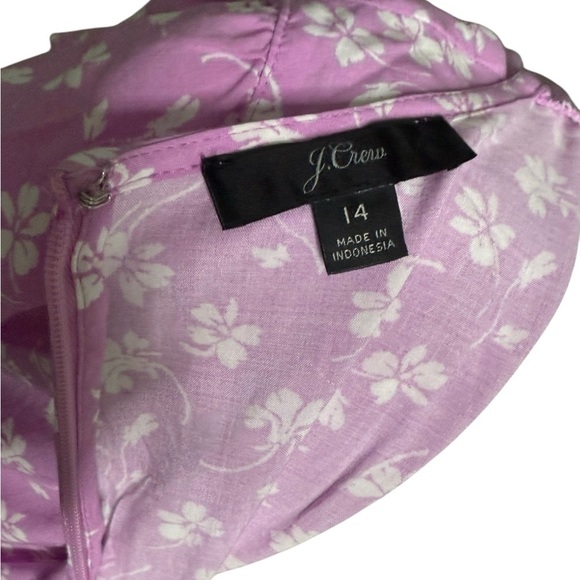 J.CREW Womens Pink Floral Short Sleeve V-Neck Wrap Dress with Ruffle Size 14 - Picture 5 of 9